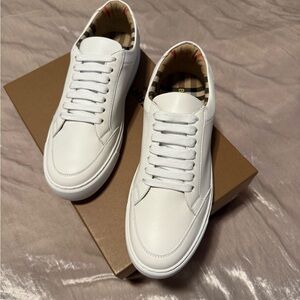 Classic White Burberry Women’s Sneakers